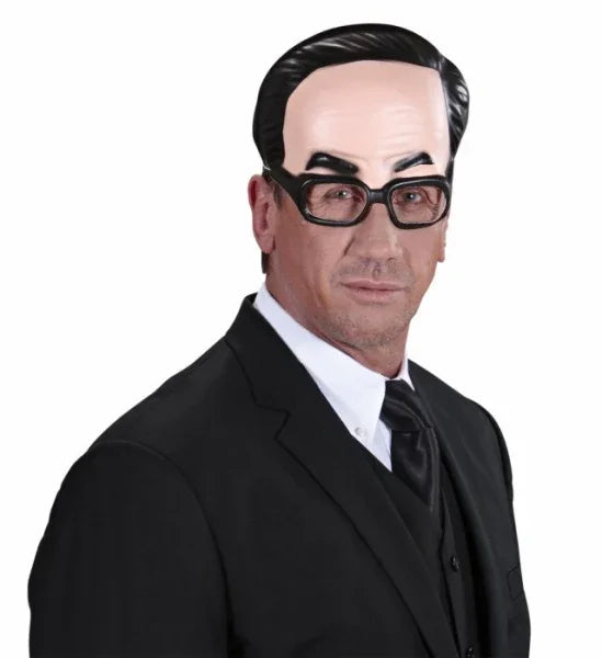 Parte Superior de Cabeza con Pelo Negro y Gafas Máscaras y Caretas Widmann